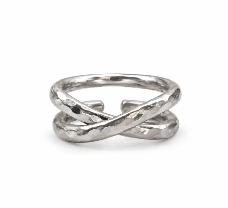 Xenia Ring ασημί γυναικείο δαχτυλίδι με χιαστί σχέδιο